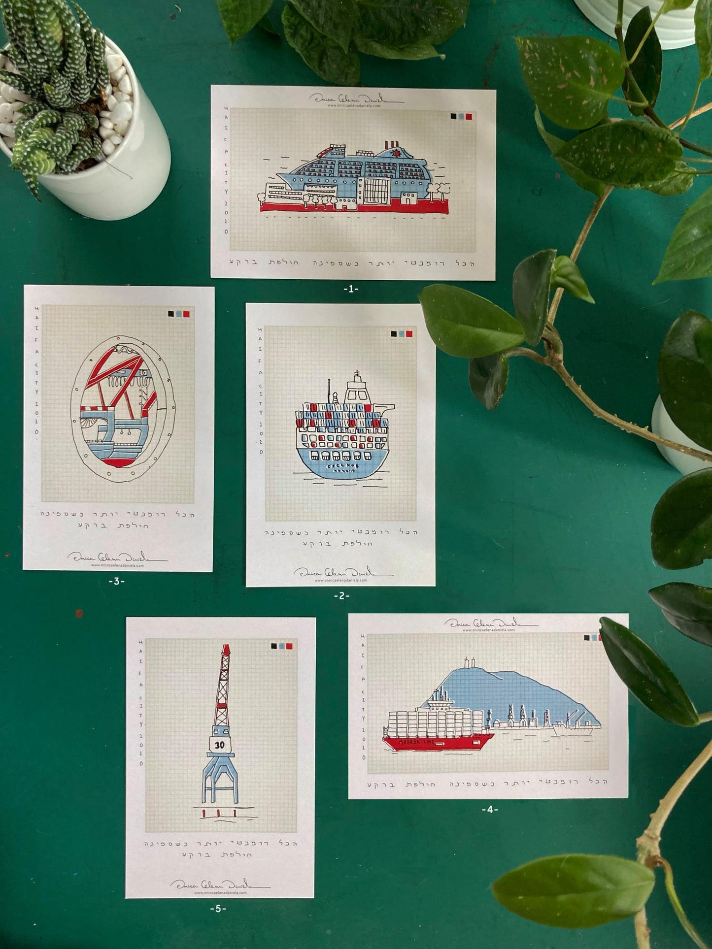 Haifa Port - Postcard Set - Onica Elena Daniela